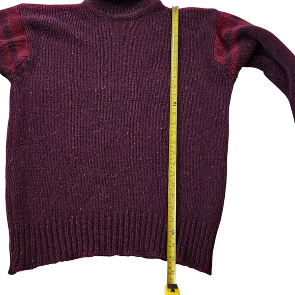 HIGHLAND CLUB Burgundy Wool Silk Turtleneck Sweater Vintage Retro Style m - Picture 11 of 13